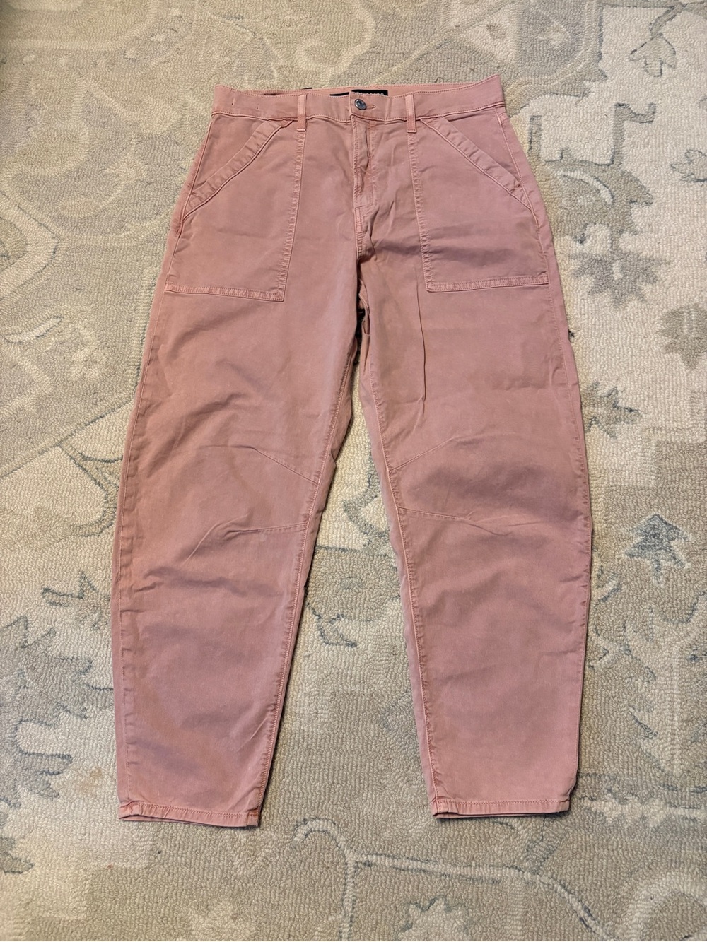 Veronica Beard Charlie Barrel leg pants in Dusty Rose